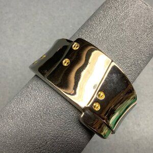 Chunky Hinged Bangle Bracelet 7 In Silver Gold Screw Head Bold Retro Statement
